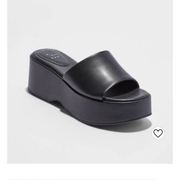 A New Day Black Wynona Platform Sandals - Picture 1 of 10